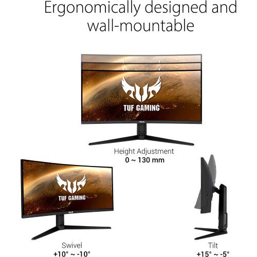 ASUS TUF Gaming VG34VQL1B 34 Curved 4K HDR 165 Hz Monitor, 3440 x 1440 at 165 Hz, FreeSync Premium Adaptive-Sync, 16.7 Million Colors with DisplayHDR 400...