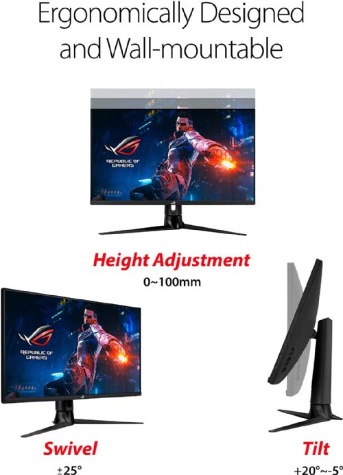 ASUS ROG Swift 32" QHD (2560 x 1440) Gaming Monitor (PG329Q), Fast IPS, 175Hz (Supports 144Hz), 1ms, G-sync Compatible, ELMB Sync, HDMI, DisplayPort, USB...