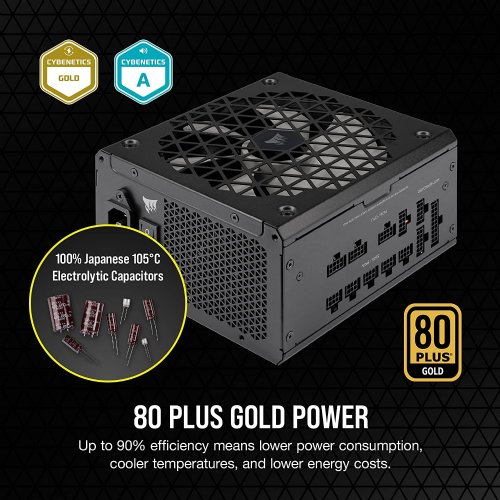 Corsair RMx SHIFT Series RM850x 80 PLUS Gold Fully Modular ATX Power Supply, Modular Side Interface, Dual EPS12V Connectors, Zero RPM Fan Mode, 105 C-Rated Capacitors...