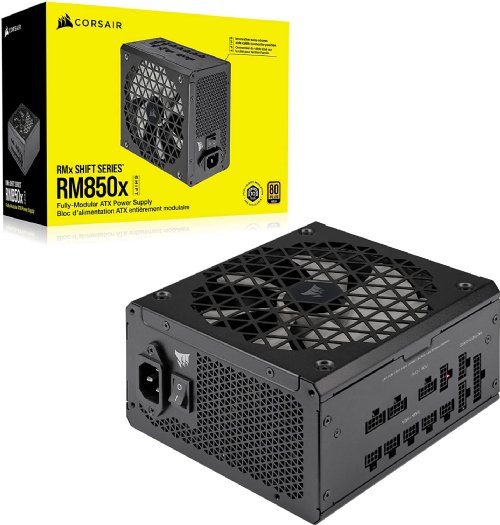 Corsair RMx SHIFT Series RM850x 80 PLUS Gold Fully Modular ATX Power Supply, Modular Side Interface, Dual EPS12V Connectors, Zero RPM Fan Mode, 105 C-Rated Capacitors...