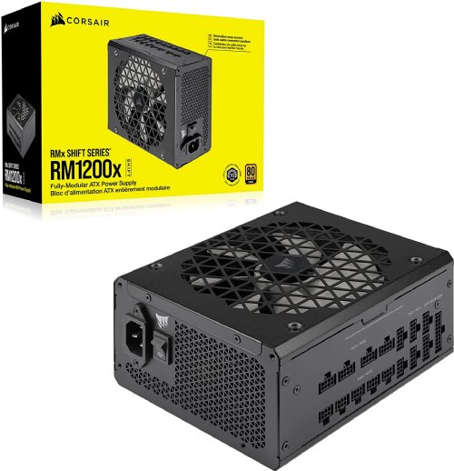 Corsair RM1000x Shift Fully Modular ATX Power Supply, Modular Side Interface, ATX 3.0 & PCIe 5.0 Compliant, Zero RPM Fan Mod, 105°C-Rated Capacitors, 80 Plus Gold Efficiency - Black...