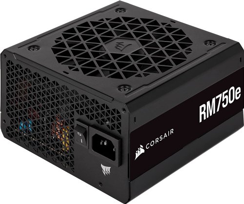 Corsair RM750e Fully Modular Low-Noise ATX Power Supply, Dual EPS12V Connectors, 105°C-Rated Capacitors, 80 Plus Gold Efficiency, Modern Standby Support - Black