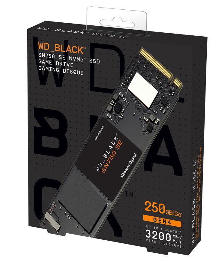 HD SSD 500GB M2 NVME WD BLACK SN750 SE PCIE GEN4 WDS500G1B0E