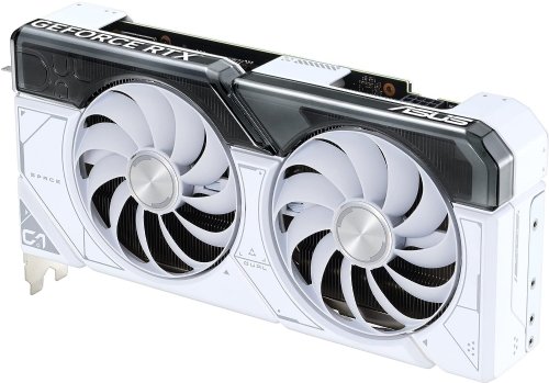 Asus Dual Geforce RTX 4060 White OC Edition 8GB GDDR6 with two Powerful Axial-Tech Fans and A 2.5-Slot Design for broad compatibility.