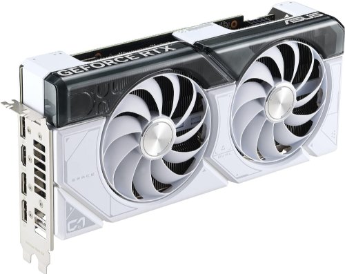 Asus Dual Geforce RTX 4060 White OC Edition 8GB GDDR6 with two Powerful Axial-Tech Fans and A 2.5-Slot Design for broad compatibility.