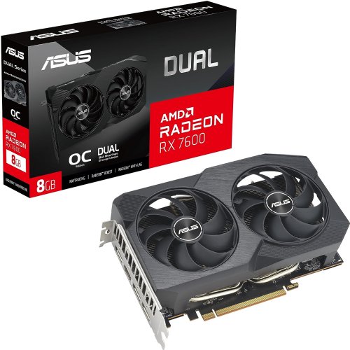 Asus Dual AMD Radeon RX 7600 V2 OC Edition 8GB GDDR6 Graphics Card (PCIE 4.0, 8GB GDDR6, HDMI 2.1, Displayport 1.4A, 2.5-Slot Design, Axial-Tech Fans, GPU ...