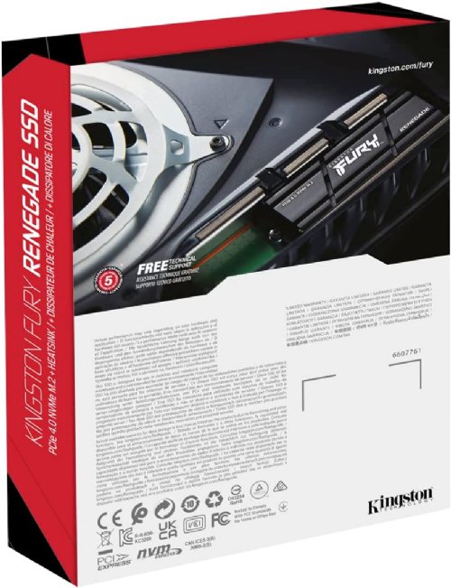 Kingston Fury Renegade 1TB PCIe Gen 4 NVMe M.2 Internal Gaming SSD with Heat Sink, PS5 Ready, Up to 7300MB/s..(SFYRSK/1000G)