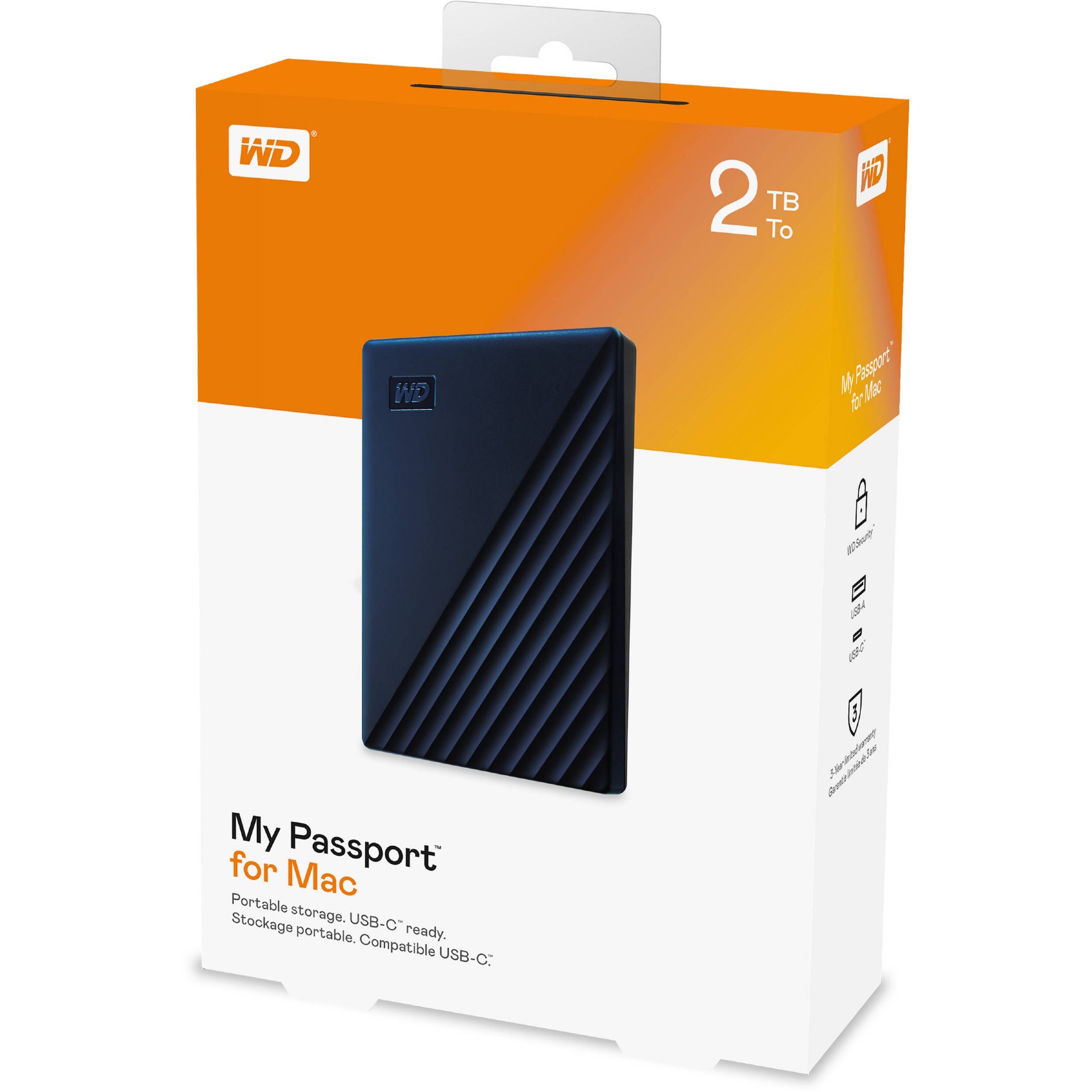 Western Digital My Passport For MAC, 4TB, Blue (WDBA2F0040BBL-WESN)