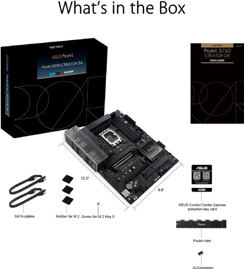 ASUS ProArt B760-Creator D4 Intel LGA 1700(13th and 12th Gen) ATX content creator motherboard, 12+1 power stages, DDR4, PCIe 5.0, three M.2 slots, 2.5 Gb & 1 Gb LAN, USB 3.2...