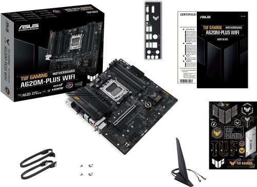 Asus TUF Gaming A620M-PLUS (WIFI ) AMD AM5 (RYZEN 7000) MICROATX Gaming MOTHERBOARD (DDR5, PCIE 4.0, 2XM.2 SlotS, 2.5GB ETHERNET, WI-FI 6, 2 X Displayport,...