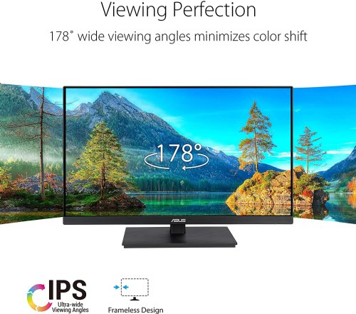 ASUS 27" 1080P Full HD IPS 75Hz Monitor, Adaptive-Sync, Speakers, Eye Care, Low Blue Light, Flicker Free, DisplayPort, HDMI, USB Hub, D-Sub...