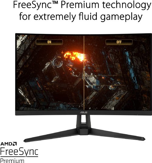 ASUS TUF Gaming  27" 165Hz (Supports 144Hz) Curved Monitor (VG27VH1B). 1080P Full HD, , Extreme Low Motion Blur, Adaptive-sync, FreeSync Premium, 1ms, Eye Care... 