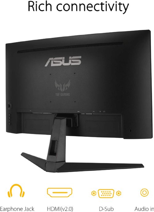 ASUS TUF Gaming  27" 165Hz (Supports 144Hz) Curved Monitor (VG27VH1B). 1080P Full HD, , Extreme Low Motion Blur, Adaptive-sync, FreeSync Premium, 1ms, Eye Care... 