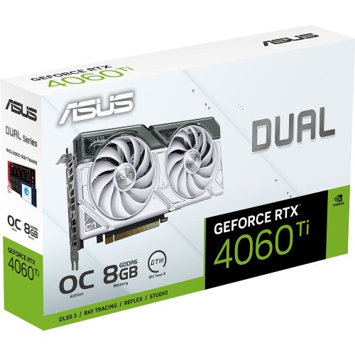 Asus Dual Geforce RTX 4060 Ti 8GB - OC Edition Graphics Card,  8 GB GDDR6 - PCIe 4.0 - HDMI, 3 x Displayport - White...